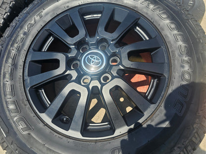 18" Toyota Land Cruiser OEM 95953 wheels rims BLACK Tundra Sequoia A/T SET NEW