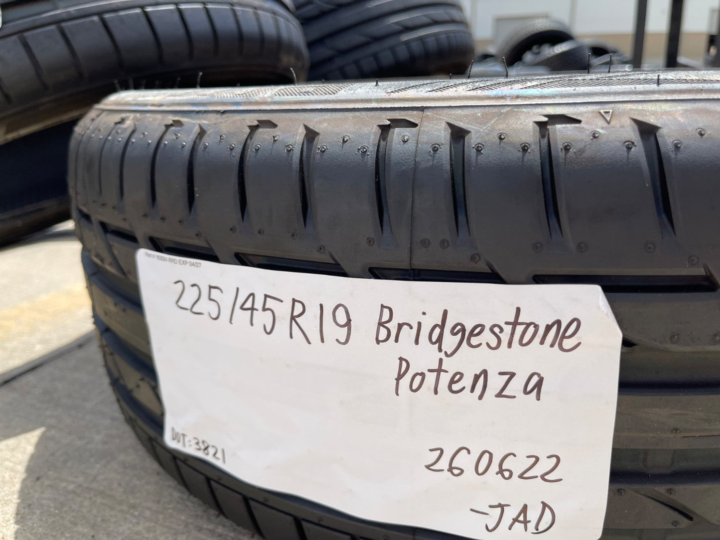 (4) 225/45/19 Bridgestone Potenza S001 RFT tires 225/45R19 92W BRAND NEW!