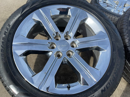 22" GMC Yukon DENALI OEM wheels rims 5667 tires Sierra CHROME PIRELLI