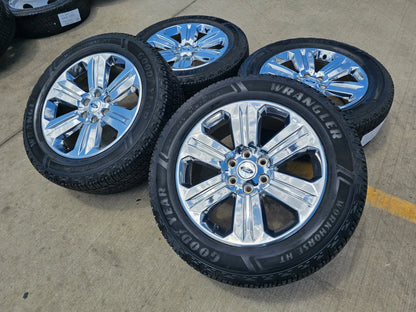 20" Ford F-150 Expedition OEM Lariat chrome rims wheels 10171 tires GOODYEAR