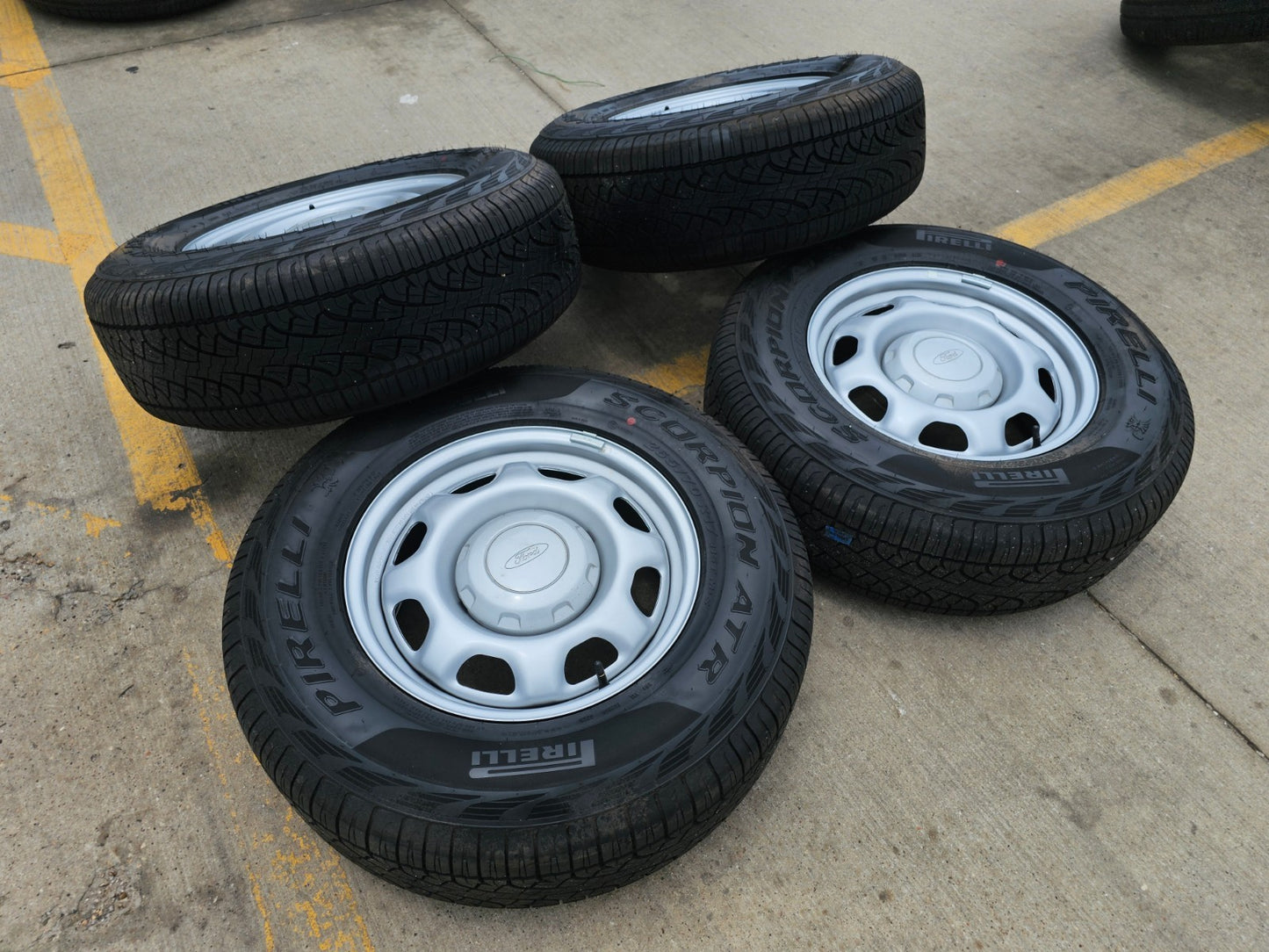 17" Ford F-150 OEM rims wheels 3857 tires steel 2023 2024 2025 PIRELLI A/T NEW