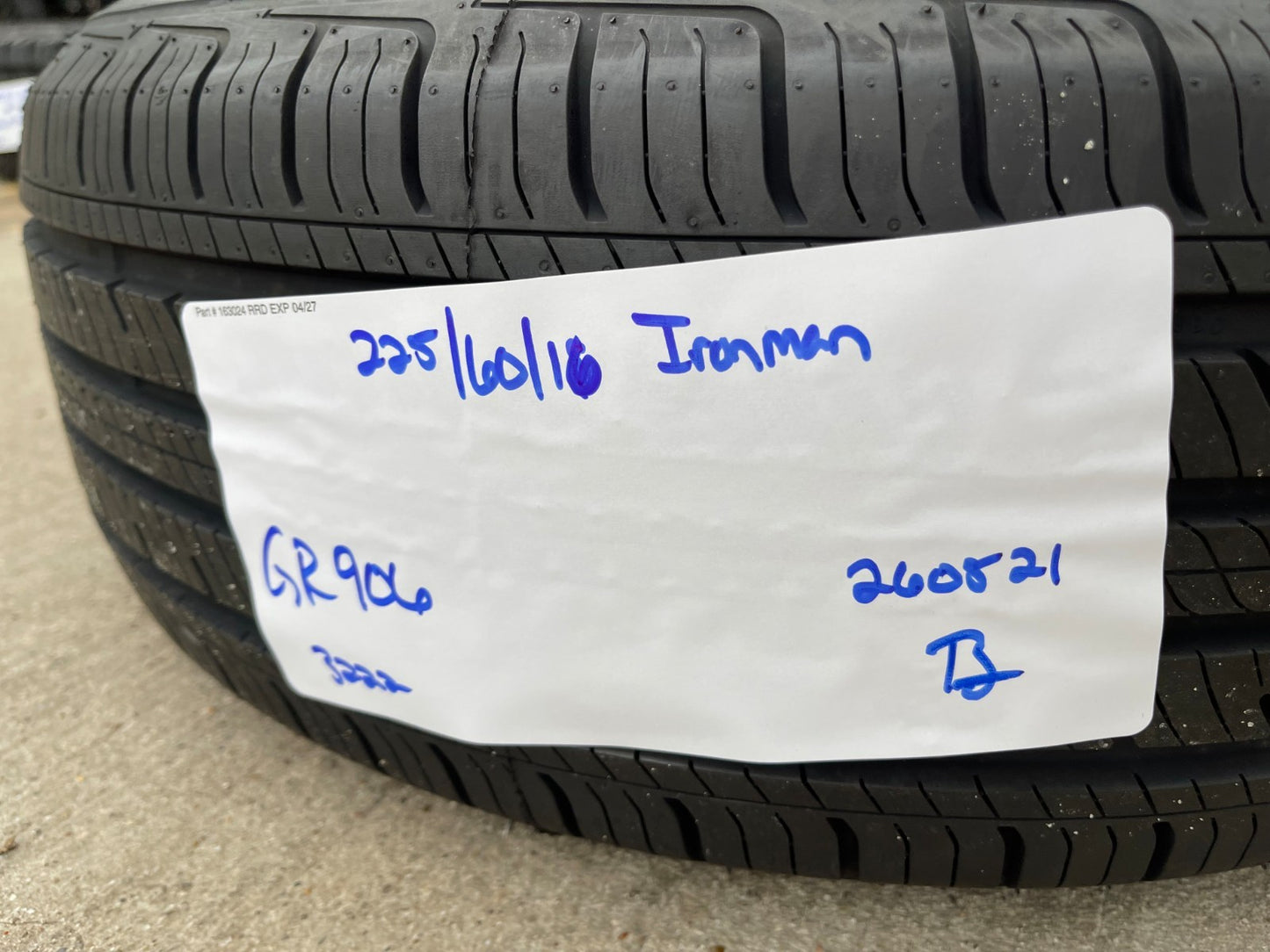 (1) 225/60/16 Ironman GR906 tire 225/60R16 98H NEW