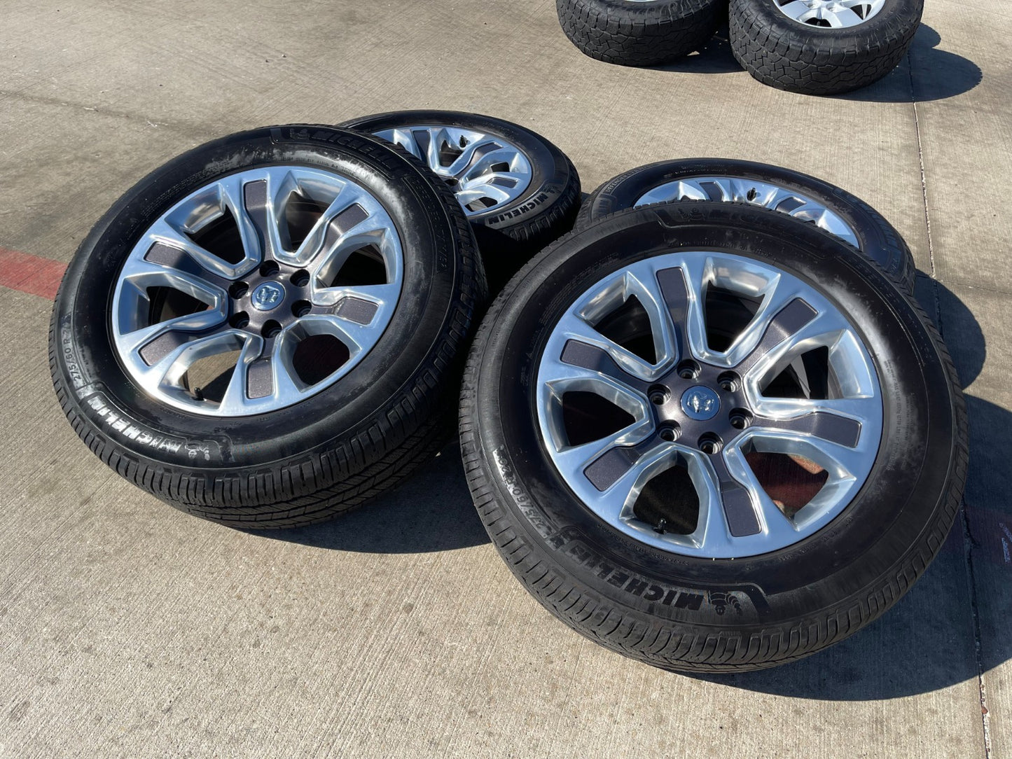 20" Dodge Ram 1500 OEM Laramie Long Horn 2678 2682 wheels rims MICHELIN DEFENDER