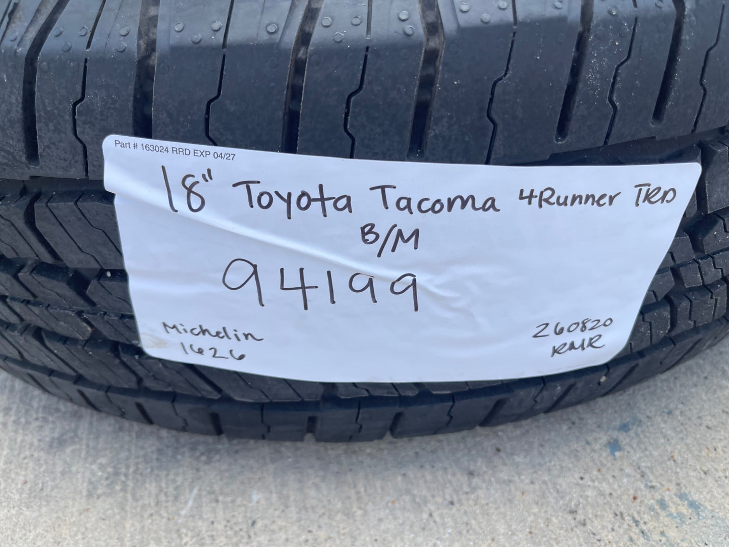 18" Toyota Tacoma 4Runner TRD OEM 94199 wheels rims 2025 2026 2027 MICHELIN NEW