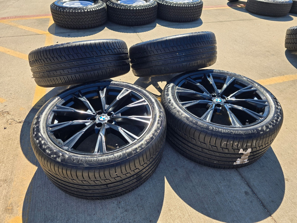 22" BMW X5 X6 X7 OEM 86534 86539 Series wheels rims tires CONTINENTAL