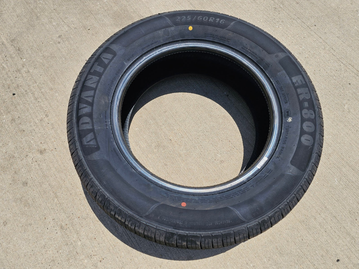 (1) 225/60/16 Advanta ER-800 tire 225/60R16 98H NEW