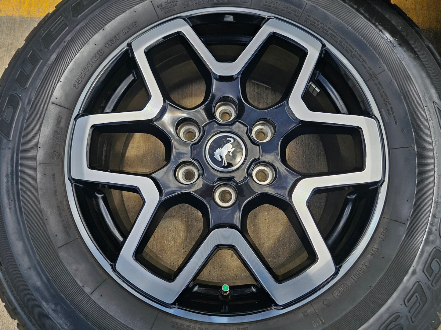 (5) 18" Ford Bronco wheels rims black 95213 Ranger SET BRIDGESTONE DUELER AT
