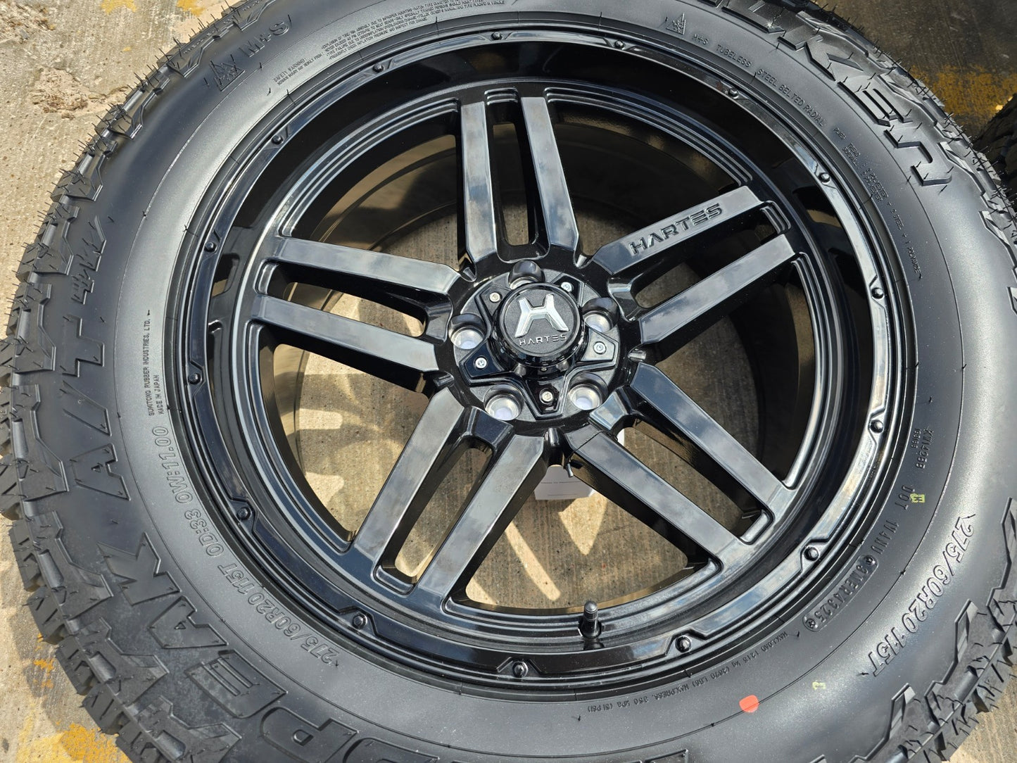 20" 20x9 Hartes Metal Savage Jeep Wrangler wheels rims 5x127 5x5 FALKEN 33" NEW