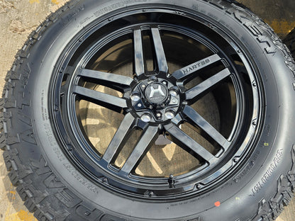 20" 20x9 Hartes Metal Savage Jeep Wrangler wheels rims 5x127 5x5 FALKEN 33" NEW
