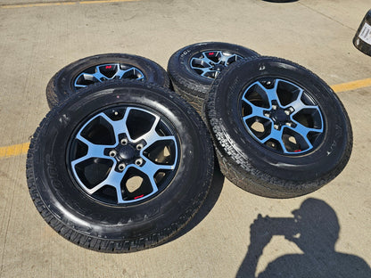 17" Jeep Wrangler Rubicon OEM 9218 wheels rims Gladiator tires DUELER A/T NEW