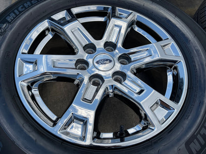 18" Ford F-150 Expedition OEM 10343 chrome rims wheels 2024 2025 2026 MICHELIN