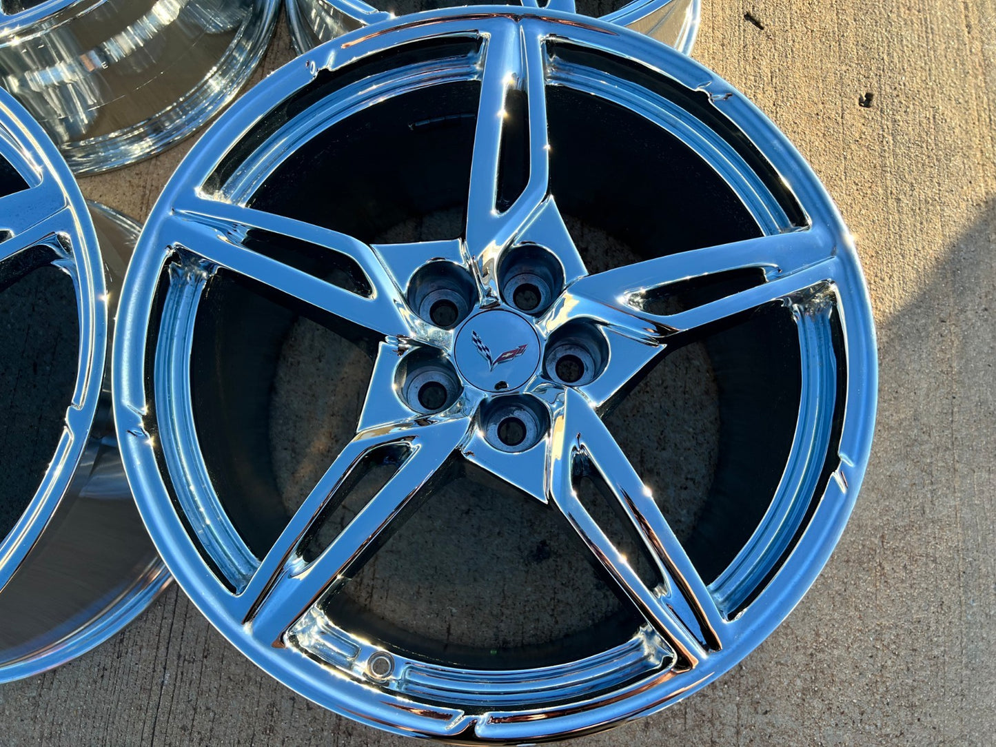 19" + 20" Chevy Corvette C8 OEM Replica rims 14007 14008 2023 2024 2025 USED