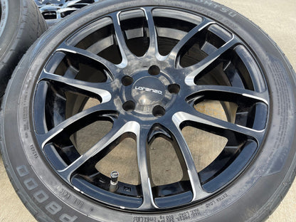 18x8 18" Lorenzo WL036 wheels rims tires 5x4.5 5x114.3 Camry Accord Mustang