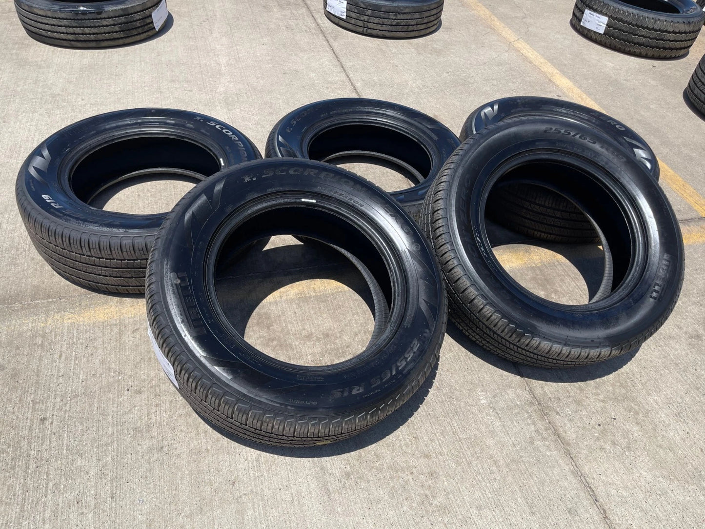 (5) 255/65/19 Pirelli Scorpion Zero A/S tires 255/65r19 M+S LR NEW TAKE OFFS