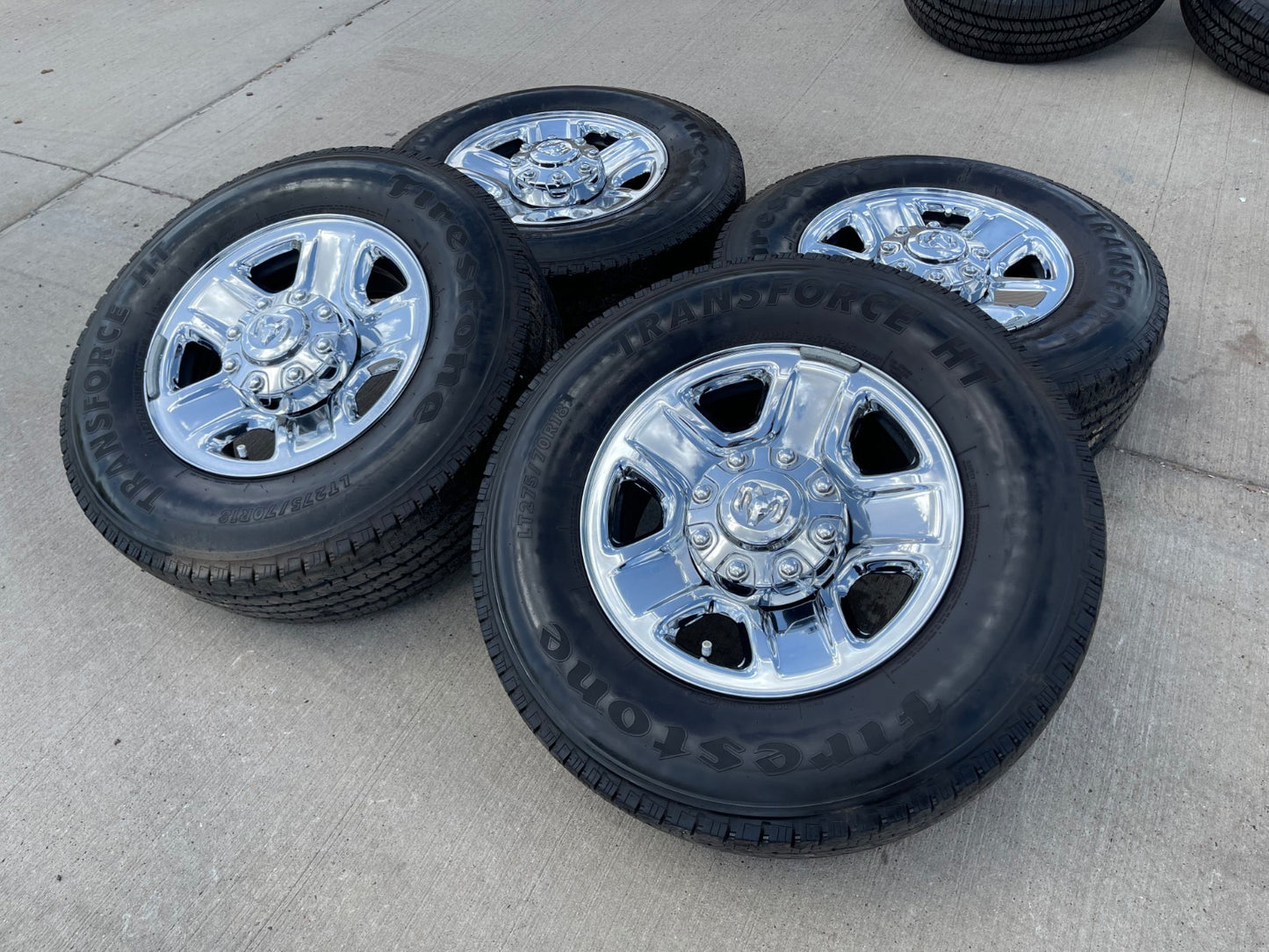 18" Dodge Ram 2500 3500 STEEL chrome OEM 2473 wheels rims SET FIRESTONE