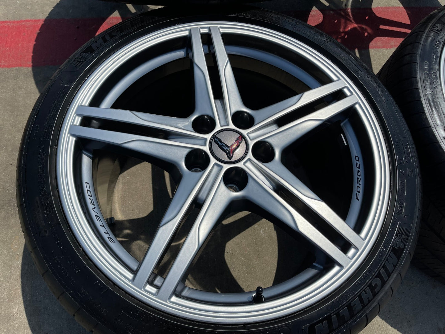 19" + 20" Chevy Corvette Z06 C8 OEM FORGED wheels rims MICHELIN SET