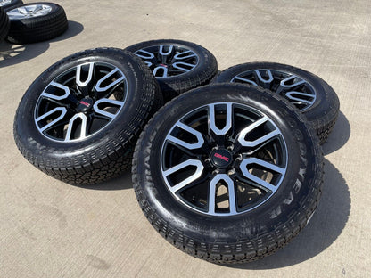20" GMC Sierra Yukon Chevy BLACK OEM wheels rims 5914 tires GOODYEAR A/T NEW