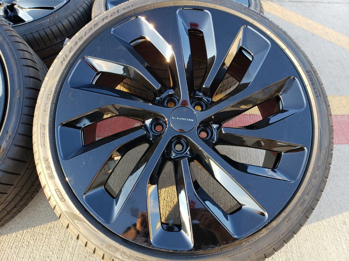 21" Lucid Air OEM Grand Touring black wheels rims tires 5x120 2023 2024 2025 NEW