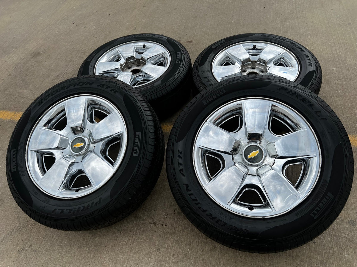 20" Chevy Silverado 1500 Tahoe OEM 5417 chrome wheels rims SET