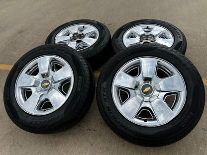 20" Chevy Silverado 1500 Tahoe OEM 5417 chrome wheels rims SET