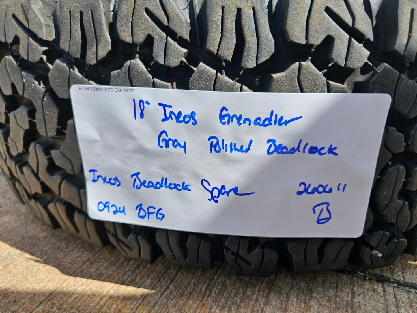 NEW 18" INEOS Grenadier OEM (1) wheel rim tire BFG KO2 A/T FITS 2022-2027