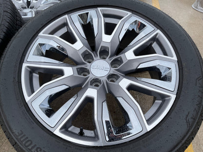 22" GMC Yukon Chevy Tahoe Escalade OEM chrome 95513 14134 wheels rims tires SET