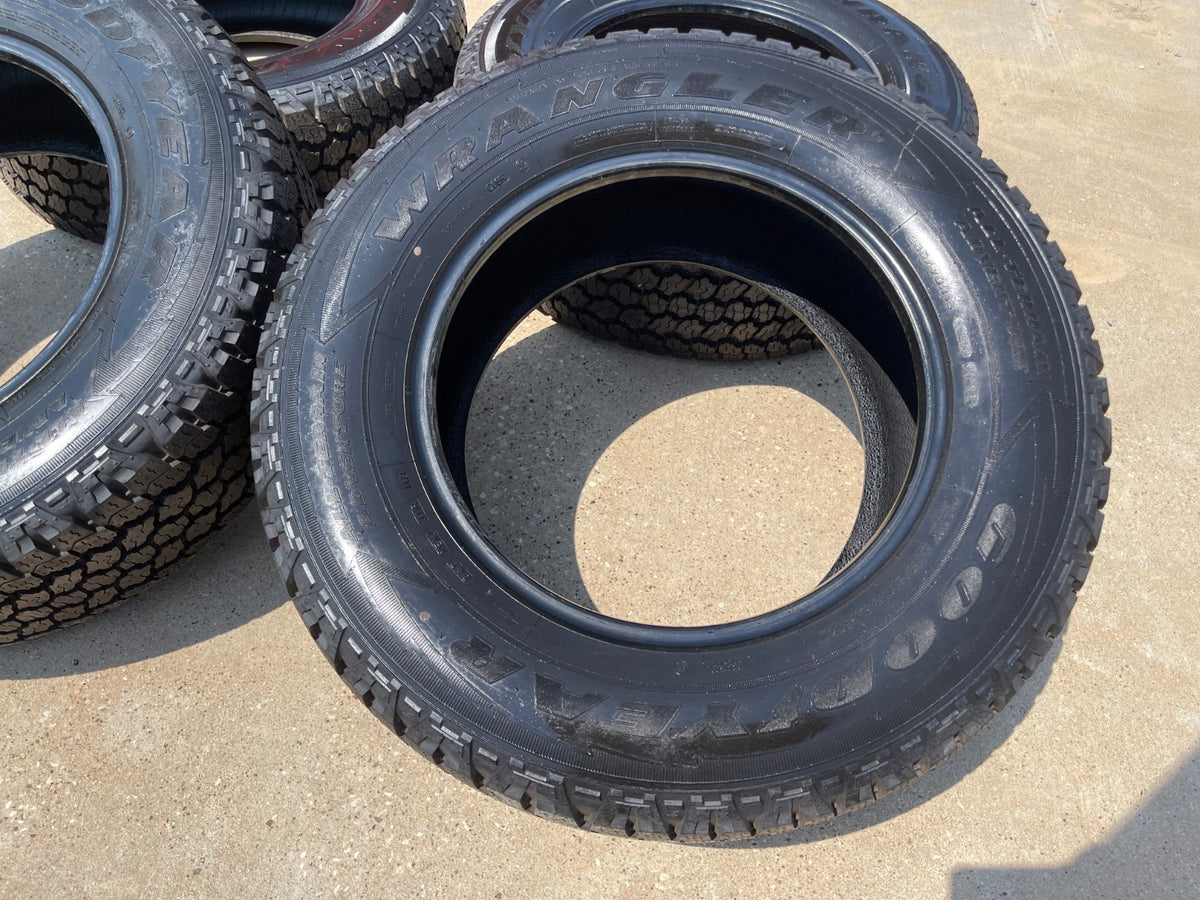 (4) 255/70/18 Goodyear Wrangler A/T tires 255/70R18 LR 116HTAKE OFFS NEW