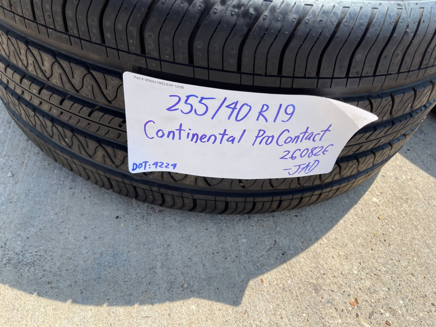 (4) 255/40/19 Continental Contipro Contact RX 96W M+S SL 255/40R19 tires NEW