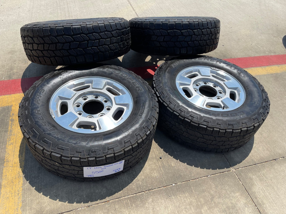 17" GMC Sierra Chevy Silverado 2500 3500 OEM 5500 wheels rims COOPER A/T3 SET