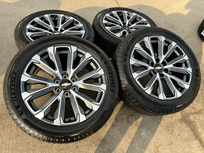 22" Chevy Tahoe Silverado Suburban OEM wheels rims NEW MICHELIN 2025 2026