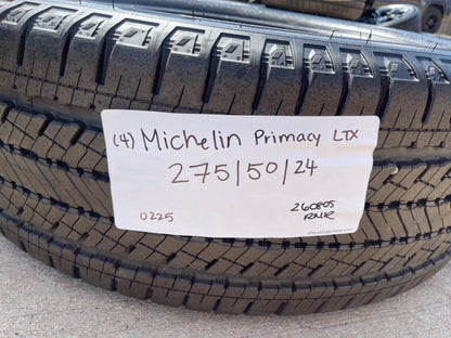 (4) 275/50/24 Michelin Primacy LTX tires 275/50R24 LT 10 PLY 121S NEW TAKE OFFS