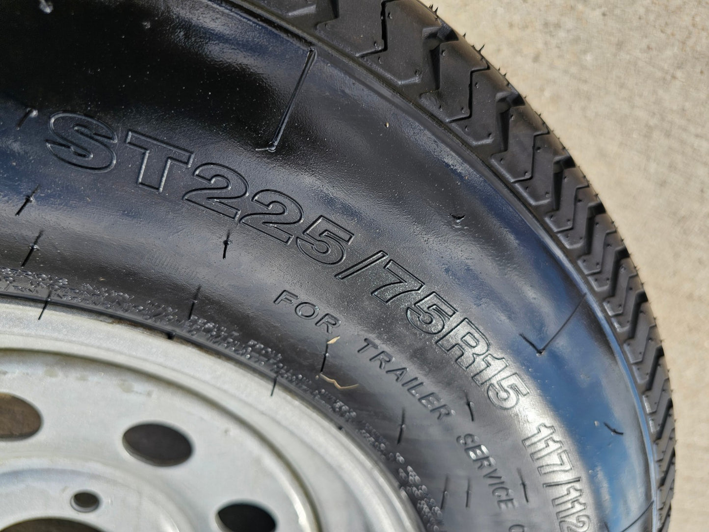 (1) 15x5 Dexstar Steel Trailer wheel rim tire 5x4.5 5x114.3