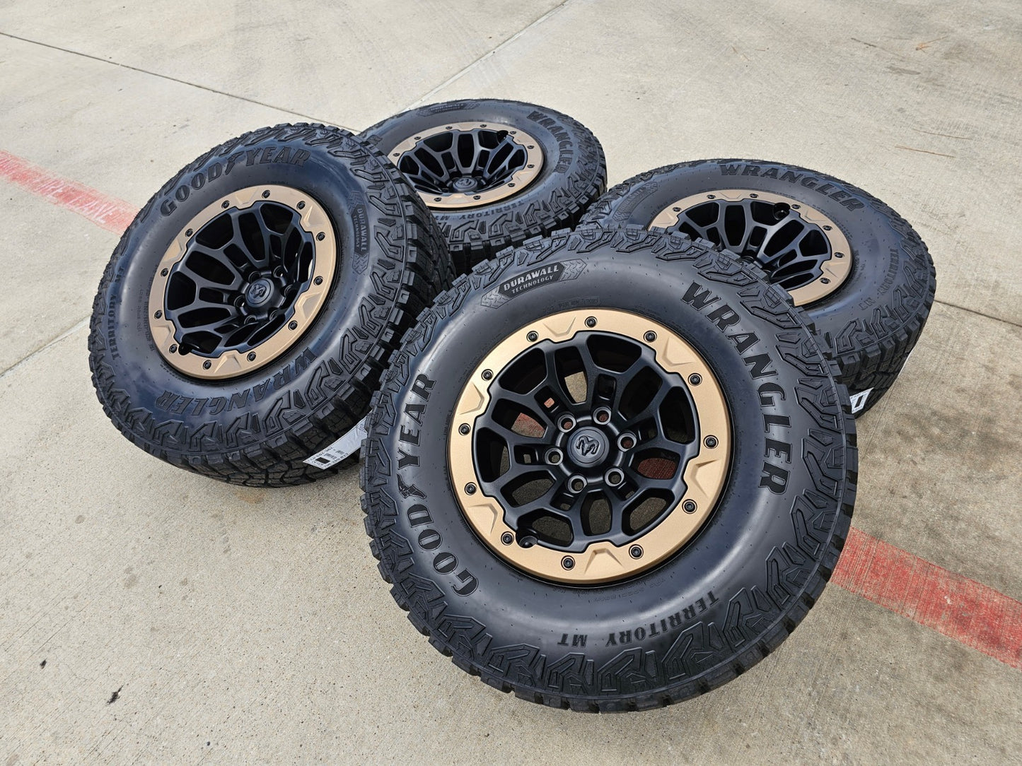 18" Dodge Ram 1500 TRX Beadlock OEM bronze RHO wheels rims 2735 tires 35" NEW