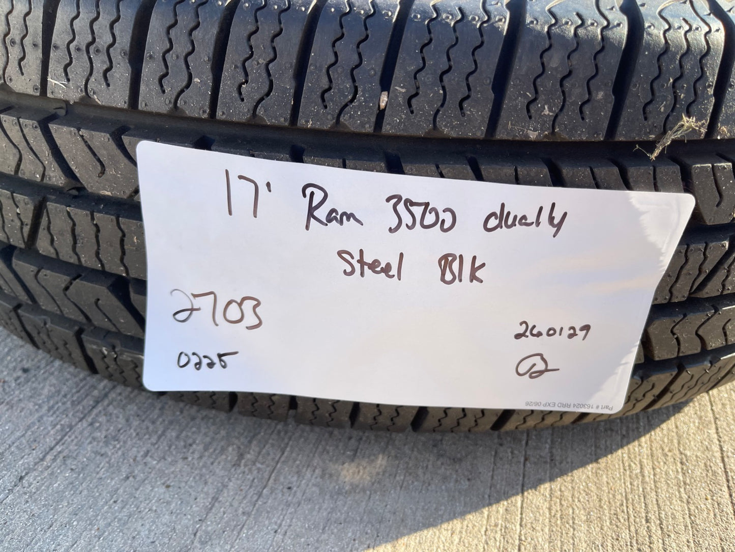 17" Dodge Ram 3500 Dually 8x200 wheel rim 2703 2704 OEM 2023 2024 2025 2026 NEW