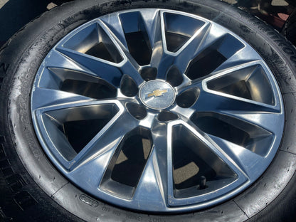 20" Chevy Tahoe Silverado LTZ 5920 OEM wheels rims Yukon HANKOOK A/T2 NEW