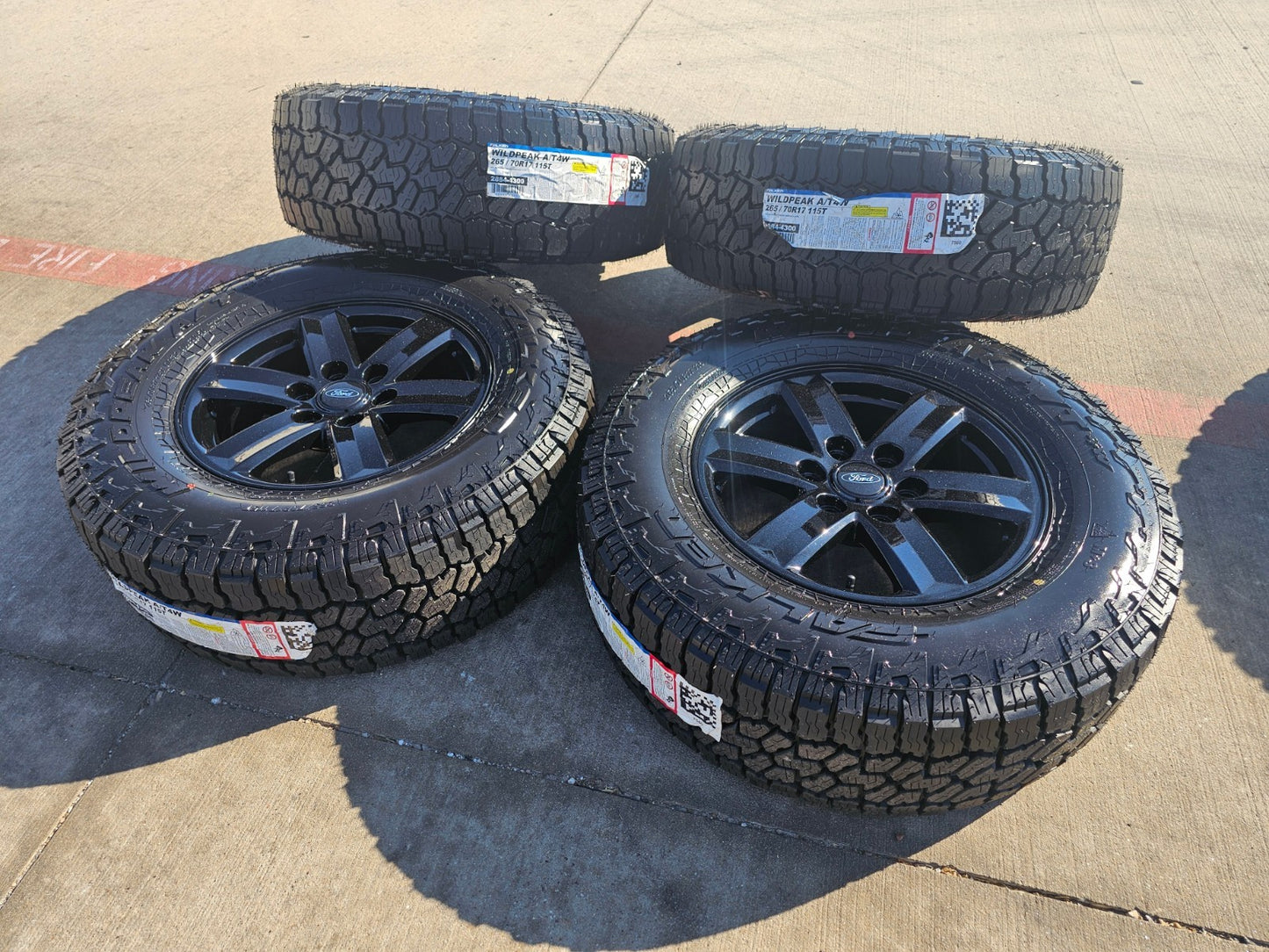 17" Ford F-150 OEM black Tremor rims wheels tires 10339 A/T4 2024 2025 2026 NEW