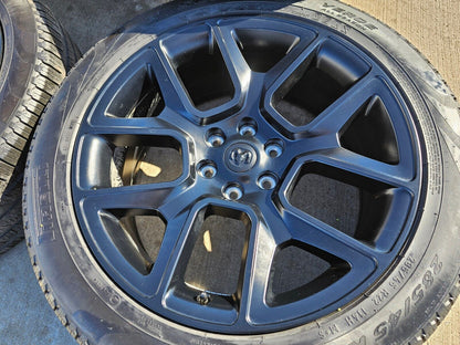 22" Dodge Ram 1500 OEM LIMITED Laramie wheels rims black 2725 2684 tires