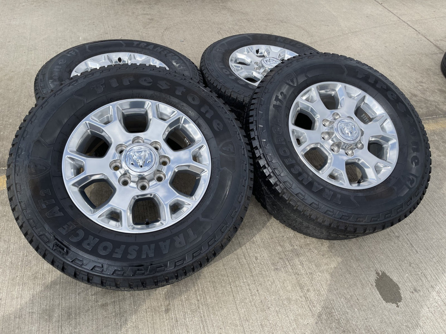 18" Ram 2500 3500 Laramie Power Wagon OEM wheels rims 2693 tires FIRESTONE A/T2