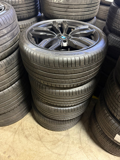 20" BMW M760i 740i 640i OEM 86343 86344 Series 760M SET black wheels rims tires