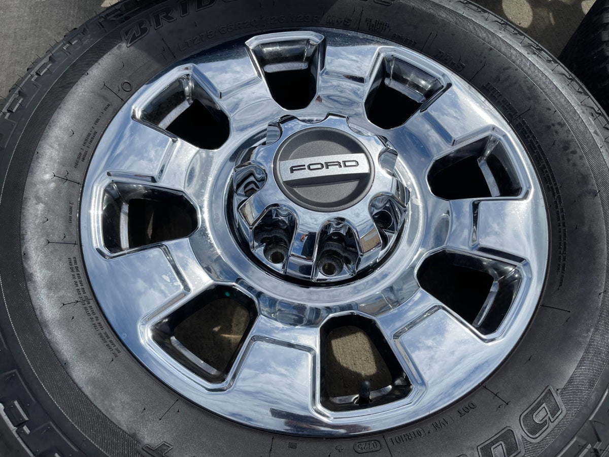 20" Ford F-250 F-350 OEM 10295 25085 10552 chrome wheels rims SET BRIDGESTONE