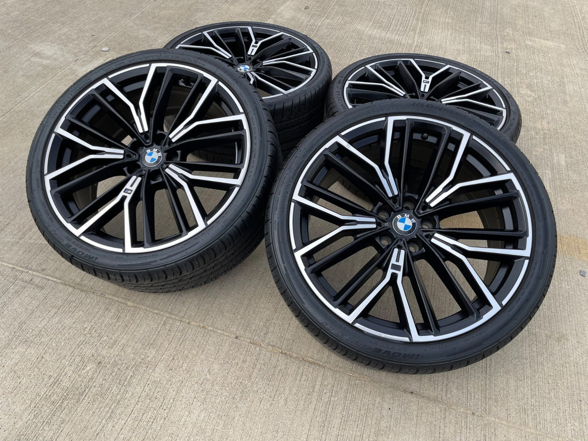 20" BMW M550i 530i 540i 640i OEM 86160 86161 Series 846M black wheels rims SET