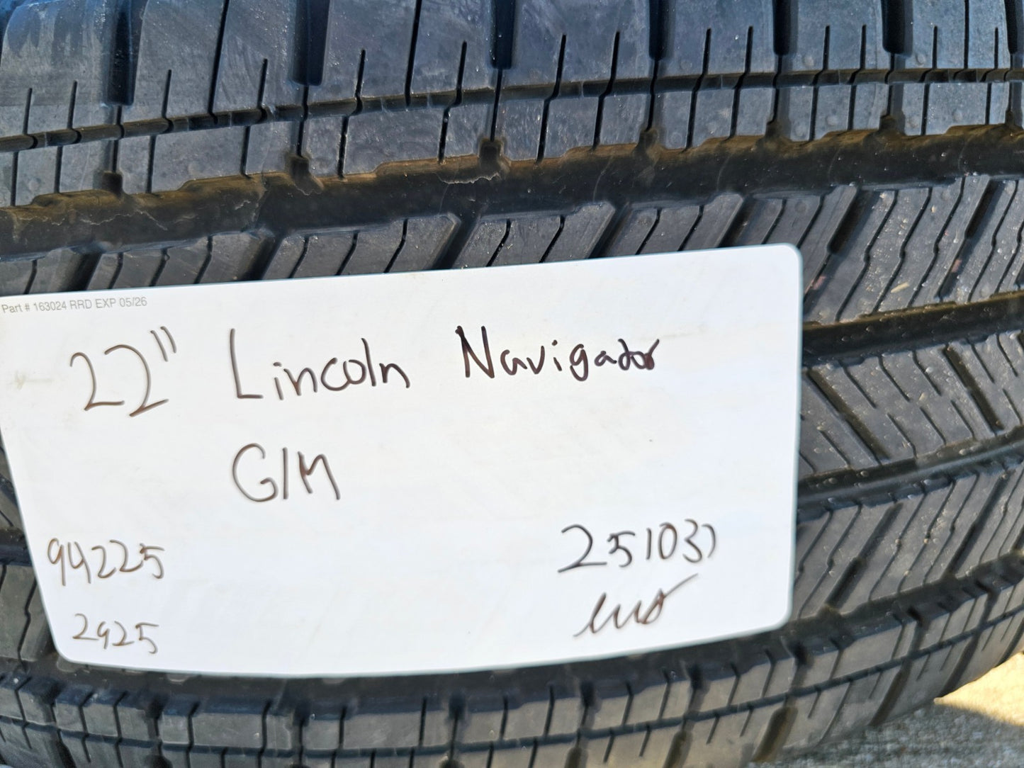 22" Lincoln Navigator OEM 94225 rims wheels BLACK LABEL 2025 2026 MICHELIN NEW