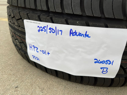(1) 225/50/17 Advanta HPZ-01+ tire 225/50R17 98W XL M+S NEW