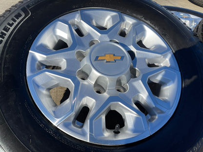 18" Chevy Silverado 2500 3500 OEM 5959 wheels rims MICHELIN DEFENDER LTX M/S2