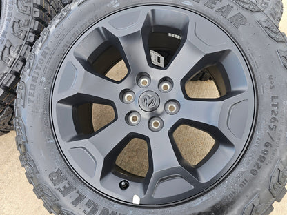 20" Dodge Ram 1500 OEM Laramie Black 2680 wheels rims tires GOODYEAR M/T NEW