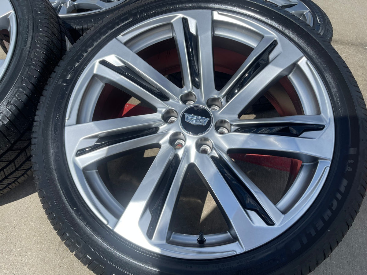 24" Cadillac Escalade V OEM PLATINUM wheels rims SET 2025 2026 2027 NEW MICHELIN
