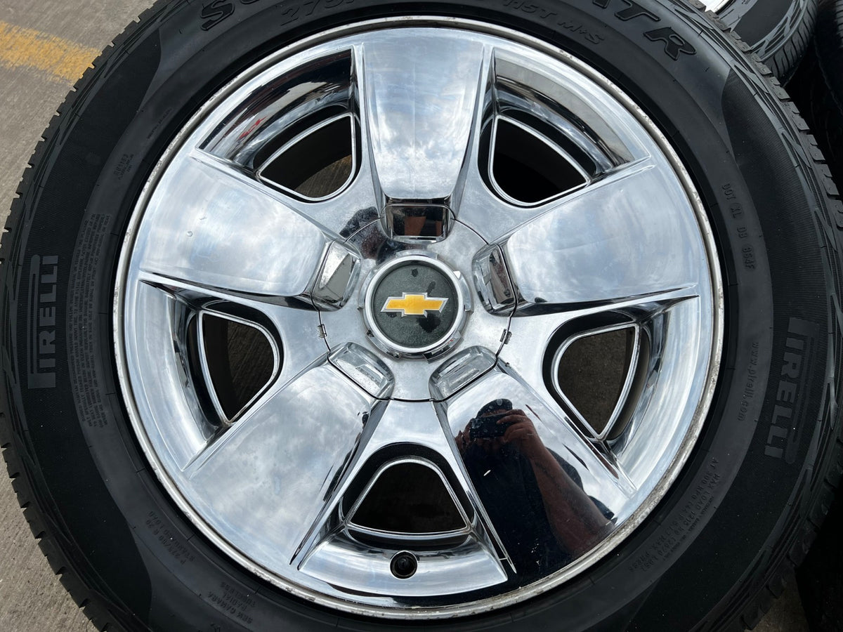 20" Chevy Silverado 1500 Tahoe OEM 5417 chrome wheels rims SET