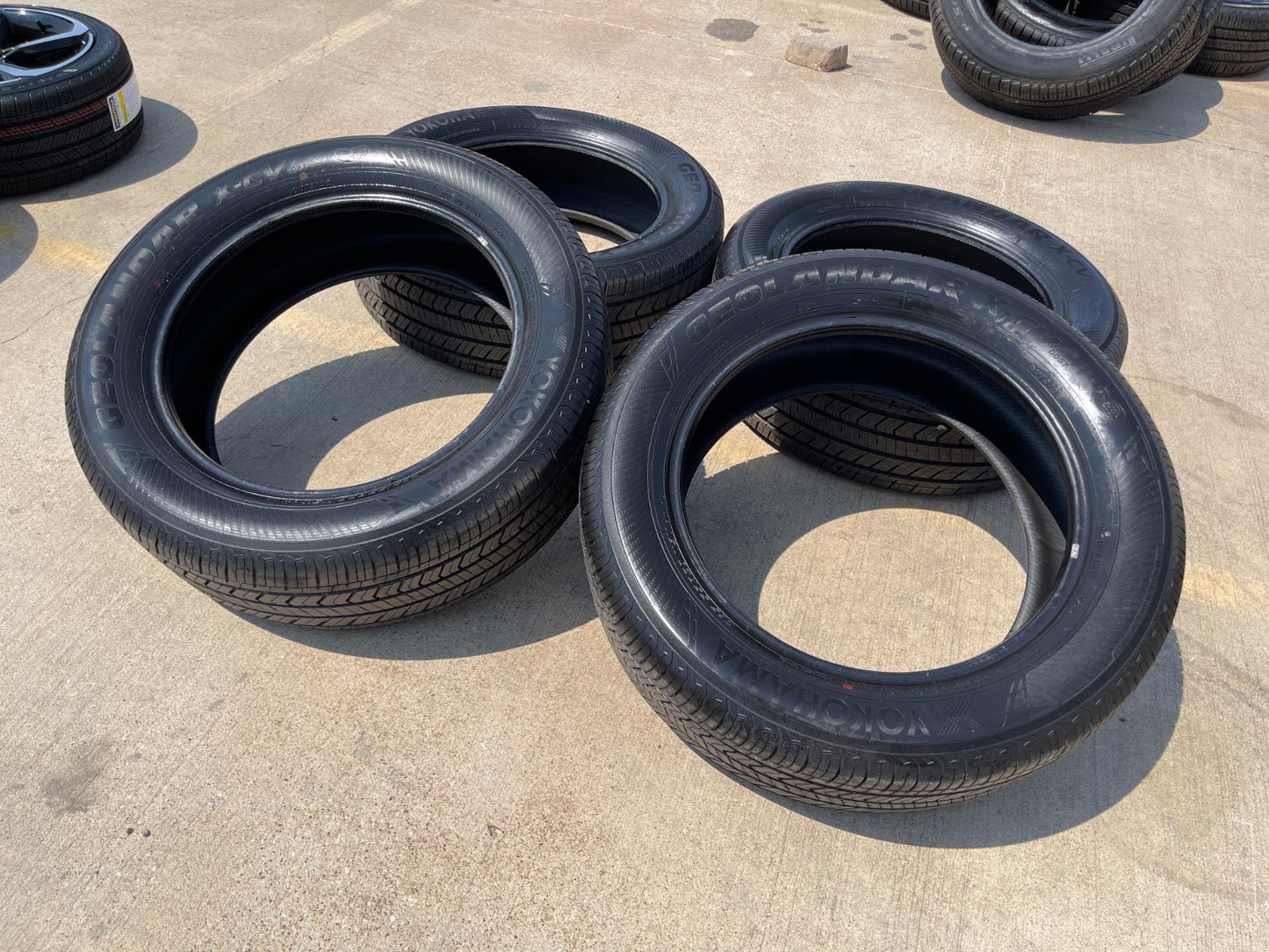 (4) 265/55/20 Yokohama Geolander X-CV tires 113V XL 265/55R20 TAKE OFFS SET NEW
