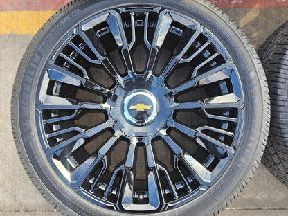 24" Chevy Tahoe Silverado OEM High Country wheels rims 2025 2026 NEW MICHELIN