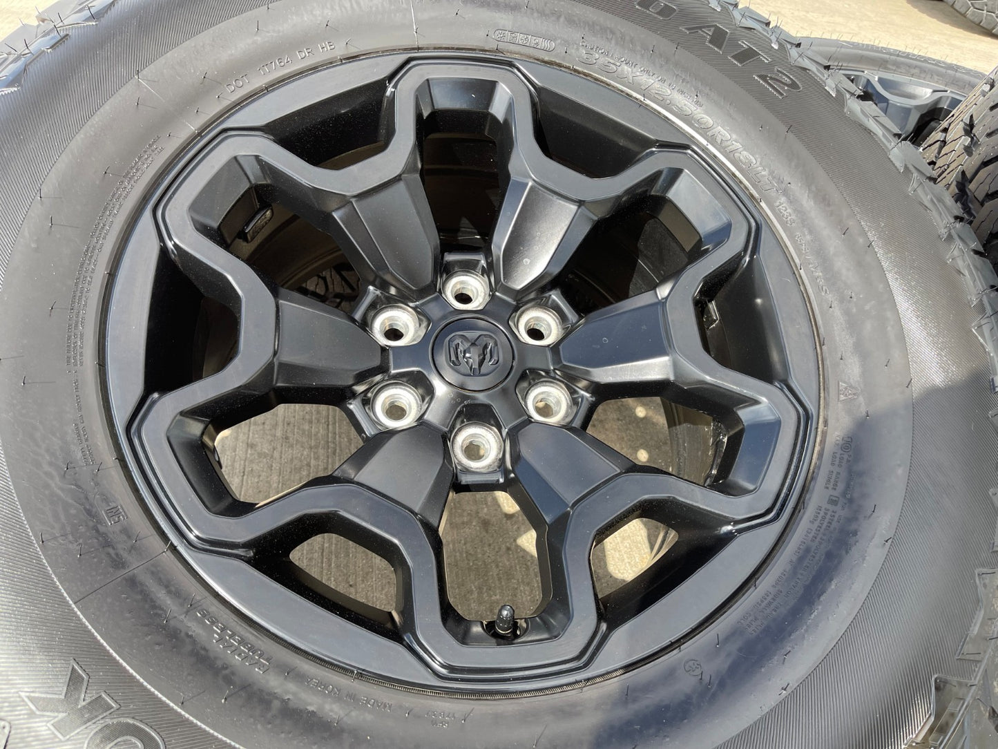 18" Dodge Ram 1500 TRX RHO Black OEM 66002 wheels rims SET HANKOOK A/T2 35"